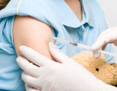 child getting vaccination shot